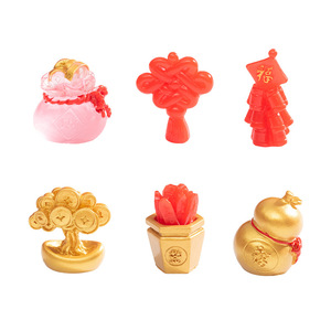 Set de Adornos de Resina en Miniatura para la Fortuna, Decoración de Escritorio para el Año Nuevo Chino, Feng Shui, Árbol del Dinero, Bolsa, Calabaza, Nudo, Paquete de Varias Piezas - Product Image 1