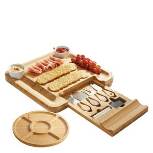 Plateau à fromage en bambou Aircover avec couverts et plateau à fruits, plateau de service portable pour la cuisine et les fêtes - Product Image 5