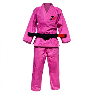Tenues de sport pour jeunes hommes et femmes, col montant, en coton et polyester, style karaté - Product Image 1
