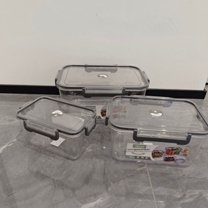 Juego de Tres Recipientes Transparentes de Plástico Tingli para Refrigerador, Diseño Sellado para Conservar Frutas, Verduras y Cereales - Product Image 2
