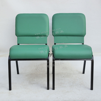 Chaises d'église empilables en vinyle vert, design moderne, faciles à nettoyer, vente en gros