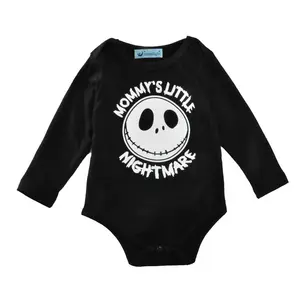 Groothandel Zwarte Kleur Spookachtige Schedel Nachtmerrie Gothic Baby Gothic Kleding