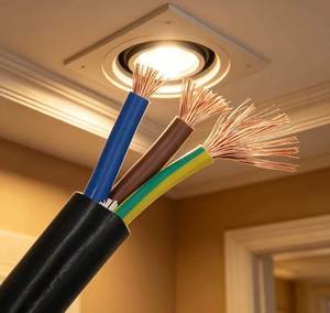 Câble d'alimentation RVV 3 conducteurs 1,5 mm² en cuivre pur toronné, isolation PVC 300/500V <span class=keywords><strong>pour</strong></span> la construction intérieure et le câblage électrique des bureaux - Product Image 1