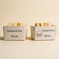 Boîte à sushi en carton biodégradable de qualité alimentaire, design personnalisé, réutilisable, conteneur à sandwich fait main, boîte à collation, boîte à hamburger