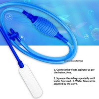 Siphon de nettoyage de gravier d'aquarium en plastique allongé, écologique, avec coussin d'air épaissi, pour le changement d'eau et le lavage du sable des aquariums, idéal pour les formes irrégulières