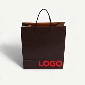 Sac en papier kraft personnalisable haut de gamme, emballage pour la restauration à emporter, cadeaux, shopping, vêtements, thé au lait, café - Product Image 2