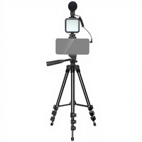 Kit de Grabación de Vlogs Jumpflash KIT-05LM-A en Oferta con Luz LED, Trípode y Soporte para Teléfono para Transmisión en Vivo y Grabación de Video