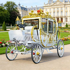 Lussuosa Carrozza Elettrica a Quattro Ruote Dorata Reale/Carrozza Panoramica/Carrozza Natalizia - Product Image 1