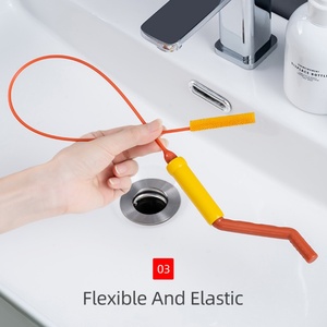 Spring Household Cleaning Tool Slim Drain Spinner with Portable Rotating Handle Hair <b>Clog</b> Remover for Bathroom Cleaning - Product Image 4