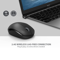 SeenDa Mouse komputer portabel, tetikus nirkabel 2.4GHz tanpa suara untuk Laptop Mini, tidak bersuara, Mouse komputer untuk Desktop Notebook PC