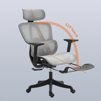 Chaise de bureau ergonomique design élévateur chaise de travail de direction moderne chaise de bureau réglable en maille soutien lombaire accoudoirs rabattables