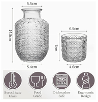 Ensemble Carafe et Verres Vintage pour Chevet – Design Gaufré, Anti-fuite, Base Antidérapante, Pichet Élégant, Facile d'Accès