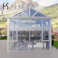 Gazebo Bioclimático de Alta Resistencia con Techo de Vidrio Templado y Puertas Corredizas de Vidrio, Pérgola para Patio, Sala de Estar al Aire Libre