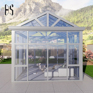 Gazebo Bioclimatico con Tetto in <span class=keywords><strong>Vetro</strong></span> Temperato e Lega di Alluminio ad Alta Resistenza, Porte Scorrevoli in <span class=keywords><strong>Vetro</strong></span>, Pergola da Patio, Veranda Solare - Product Image 2
