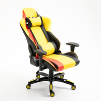 Silla Giratoria de Cuero Estilo Racing con Respaldo Ajustable, Silla Ergonómica para Oficina, Computadora y Juegos