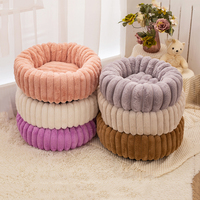Hersteller Großhandel Benutzerdefiniertes Logo Luxus Haustierzubehör Donut Plüsch Katzen- und Hundebett