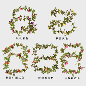 ดอกไม้ประดิษฐ์แบบเถาวัลย์ 33 ดอกกุหลาบ สำหรับตกแต่งผนังและเพดาน ทำจากผ้าไหม - Product Image 3