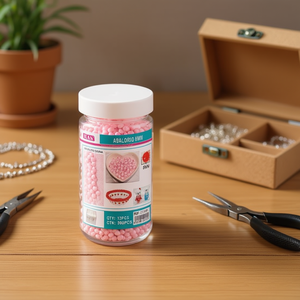 Ilan Abalorio Perline rosa da 8 mm per la creazione di gioielli - Product Image 3