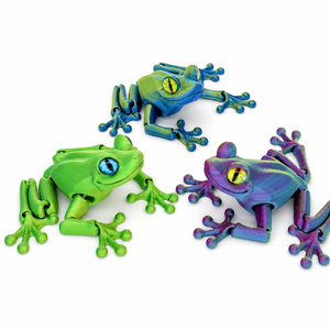 Jouet grenouille articulé en plastique imprimé en 3D, modèle animal entièrement articulé, cadeau d'anniversaire pour enfants de 7 à 12 ans et plus, figurine de bureau - Product Image 6