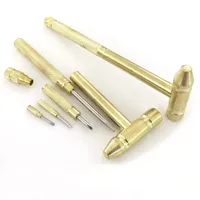 Nouveau marteau multifonction OEM 6 en 1 en laiton, mini, avec 3 types de tournevis, outils de bricolage de poche