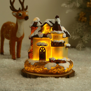 Decoración Navideña de Micro Paisaje Estilo Europeo Daren, Adornos de Casitas Pequeñas Luminosas de Plástico, Artículos Navideños Cálidos - Product Image 5