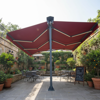 Store banne rétractable double face en aluminium moderne grande taille, personnalisable, électrique et pliable, pour restaurant et usage commercial