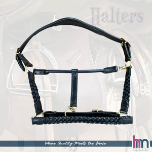 Stylish Full Leather <b>Braided</b> Horse Halter for Equestrian Use Comfortable & Durable High Quality DD Leather with Brass Fittings - Product Image 5