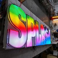 Lettres lumineuses RGB, signalétique en métal pour affichage intérieur et extérieur