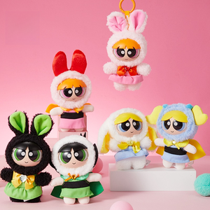 MINISO <span class=keywords><strong>Powerpuff</strong></span> Girls serie carine pendenti carini scatola di bambole in PVC peluche bambola con pigiama carino e borsa giocattolo ciondolo regali - Product Image 2