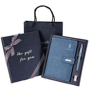 Customizable 2024 Luxury Stationery Item Notebook Gift Set Promotional Business Gifts Red Leather A5 <b>Journal</b> Notepad With Pen - Product Image 2