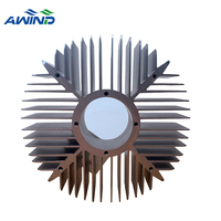 Pabrik Oem 160MM 600MM 50W 30W Putaran Aluminium Ekstrusi Heatsink Hitam Profil Anodized Panas Bunga Matahari untuk Pencahayaan LED