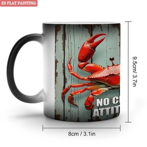 Frosted Black 11oz <b>Ceramic</b> Magic Mug Color Reveal <b>Cup</b> For Holiday Gift - Product Image 1