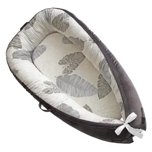 Venta al por mayor cama de bebé nido tumbona-Cama de viaje plegable portátil para bebé recién nacido, cama de algodón puro Flexible, nido para dormir, tumbona