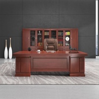 Bureau de direction en forme de L en MDF moderne, ensemble de mobilier de direction classique pour PDG, directeurs et cadres