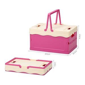 Caja de Almacenamiento Plegable de Plástico Resistente y Apilable de Gran Tamaño con Tapa y Asa, Organizador Portátil de Plástico - Product Image 6