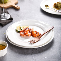 Assiettes en Porcelaine Blanches Unies Personnalisables avec Logo, Vaisselle de Restaurant