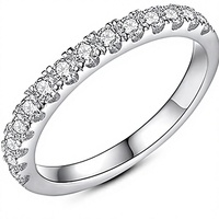 Bague demi-éternité unisexe scintillante en or 14K rempli, moissanite couleur D, empilable, pour femmes et hommes, pour anniversaire, bague VVS1