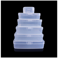 Vente directe du fabricant, mini boîte à outils de rangement, boîte en plastique rectangulaire transparente, matériau PP avec couvercle, boîte pour cartes de visite