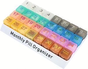 Practical Extra Large Storage Case 32 <b>Removable</b> Grids Monthly Pill Holder Travel Vitamin <b>Box</b> Home Furniture Organizer Custom - Product Image 1