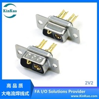 Connecteur mâle D-SUB 2W2 à courant élevé, plaqué or, pour câblage de câbles et prise d'alimentation