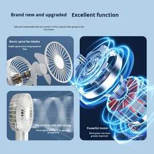 <span class=keywords><strong>Ventilateur</strong></span> électrique portable mini USB rechargeable à forte puissance pour usage domestique, sur bureau et mural - Product Image 3