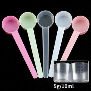 Cuchara de fondo plano de plástico PP con mango corto de grado alimenticio al por mayor 5g proteína en polvo 10ml cuchara medidora líquida - Product Image 2