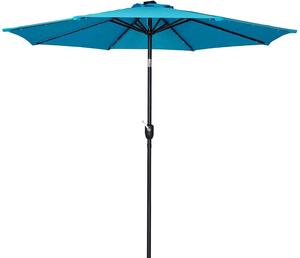 10 pies Deluxe Solar Powered 32 LED Iluminado Patio Jardín Mercado de acero Paraguas con cargador de teléfono USB - Product Image 2