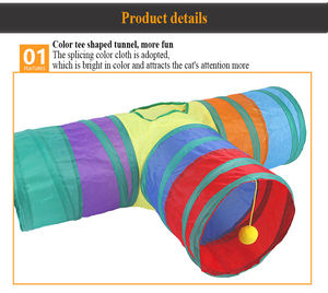 Promotionele Cadeaus Regenboog Katten <span class=keywords><strong>Tunnel</strong></span> Drie Gaten Kanaal Bulk Katten Speelgoed Set 22 Stuks per Set - Product Image 5