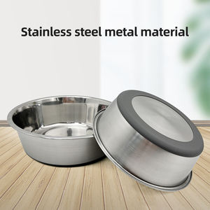 Mangkuk air anjing besi tahan karat anti tumpah awet hewan peliharaan logam logo kustom - Product Image 3