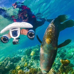 Scooter Acuático Sublue White Shark Mix de 675 mm y 5.2 kg, Dispositivo de Propulsión para Buceo, Soporte para Cámara Subacuática - Product Image 1