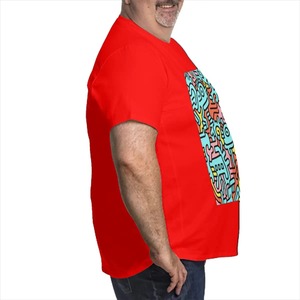 Image personnalisée T-shirt grande taille pour hommes Style Streetwear 100% coton avec spandex imprimé dessin animé contraste motif sérigraphie méthode - Product Image 5