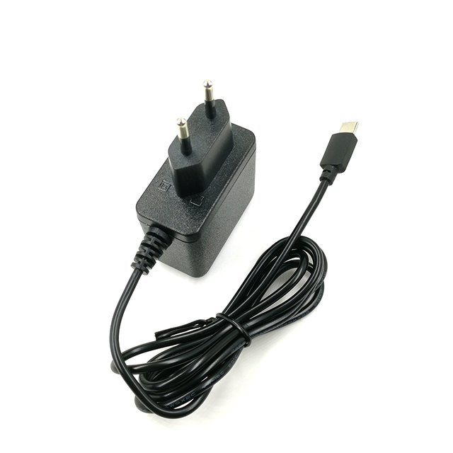 EU Plug 6V 0.5A 0.8A 1A 1.5A 2A Power Adapter Type-C Connector Black 12W 6V 2000mA AC DC Adapter