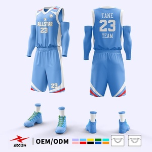 EXON Professioneel Team Logo Basketbalpak Op Maat Sublimatie Snel Droogend Jeugd & Volwassenen Uniform - Product Image 1