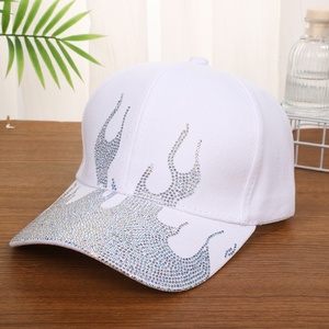 Casquette de baseball trucker personnalisée avec logo brodé, ornée de strass flamme, 6 panneaux, réglable, décontractée, pour l'extérieur, protection solaire, fabrication usine - Product Image 2